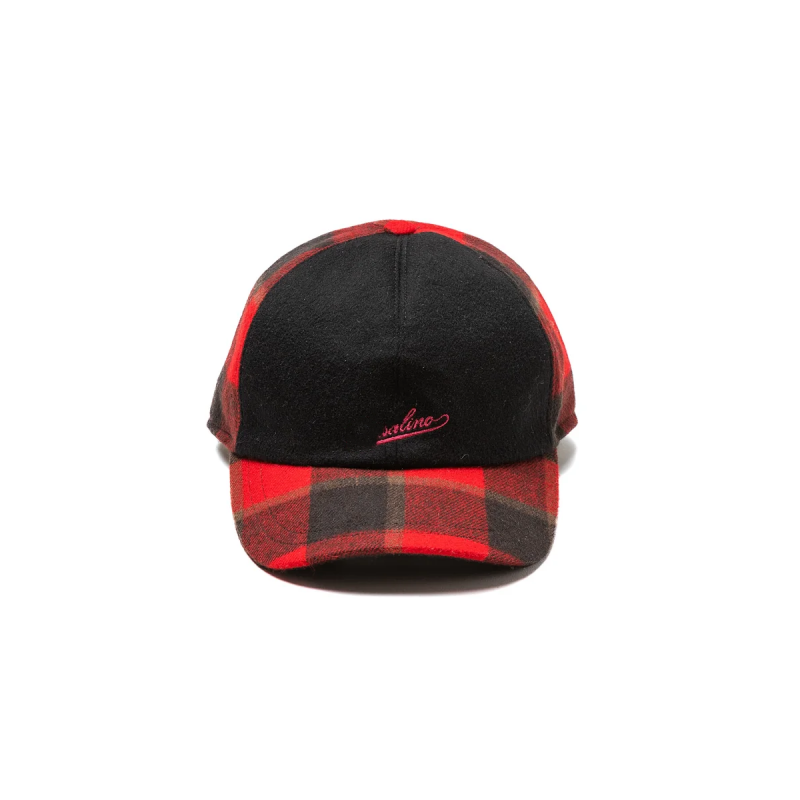 2025 New Winter Collection High-Quality 6-Ply Wool-Woven Plaid & Solid Color Patchwork Design Embroidered Logo Baseball Cap