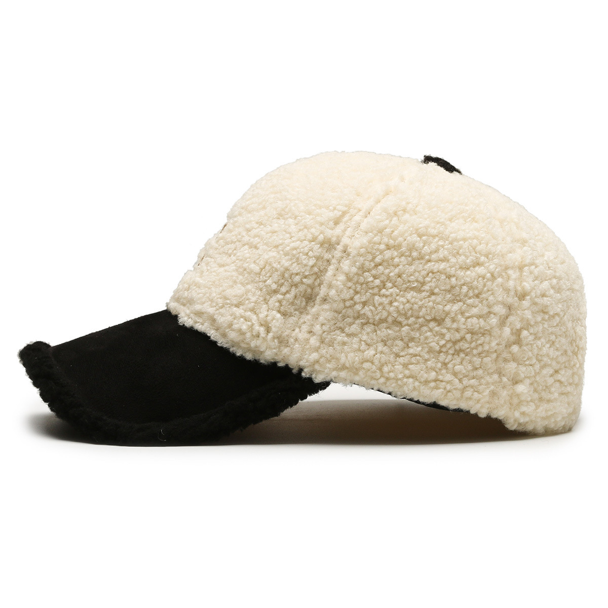 New Autumn-winter Warm 6-panel Baseball Caps Suitable Both Men Women Adjustable Thick Caps Embroidered Letters Teddy Fleece