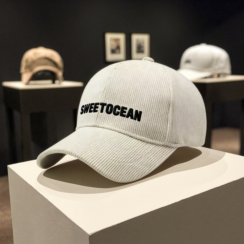 High Quality Custom Corduroy Baseball Cap for Men and Women Embroidery Sporty Style for Outdoor Daily Use