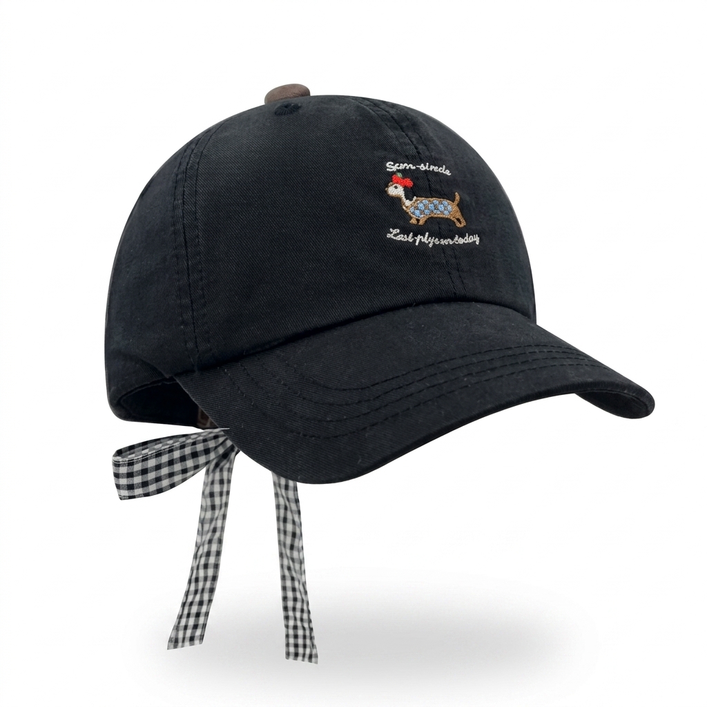 Cute Puppy Bow Tie Baseball Cap with Sun protection