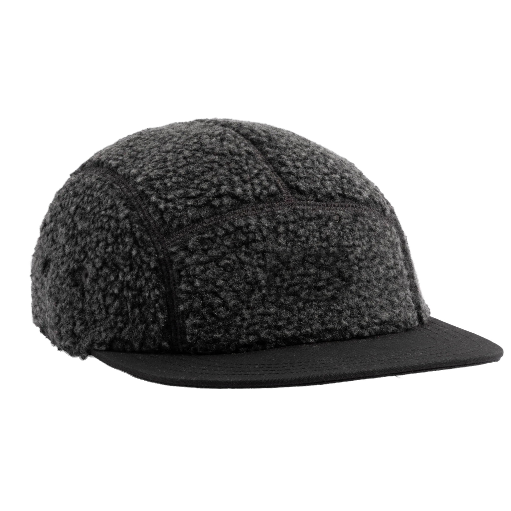 Custom Color Outdoor Warm Fleece Camping Hat Adjustable Strap Blank Short Brim 5 Panel Cap
