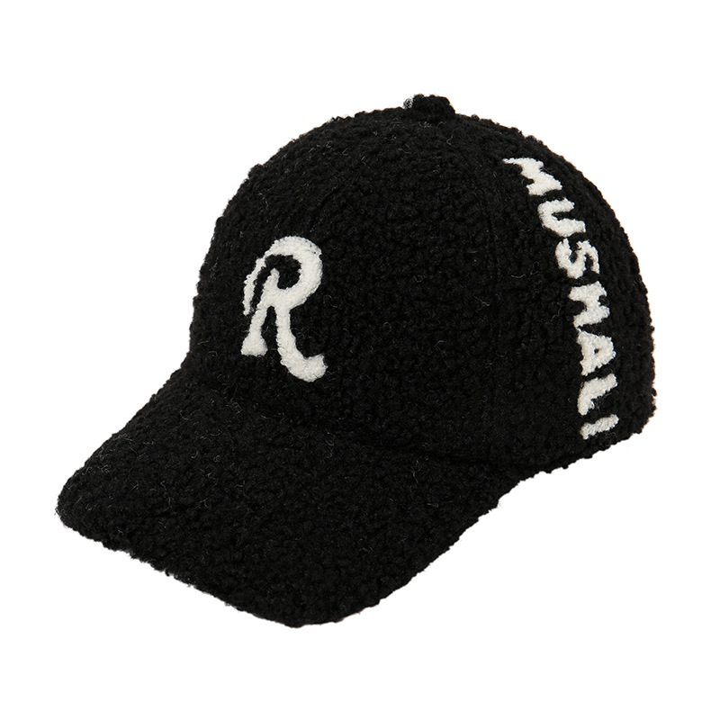 Women's Custom Logo Winter Teddy Fur Sport Baseball Cap Fleece Warm Fluffy Fleece Twill Printed Embroidered Formal Small