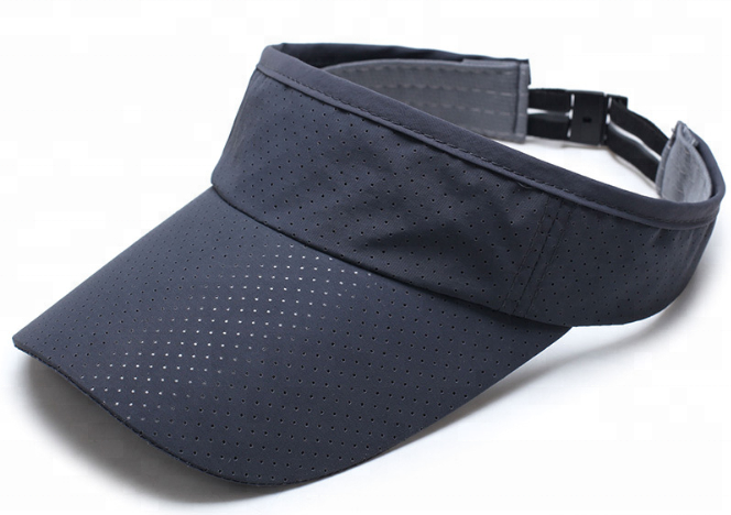 Adjustable Golf Sun Visor Hat Cap Custom Laser Cut Perforated Breathable Polyester Sports Cycling Fishing Travel Outdoor Logo
