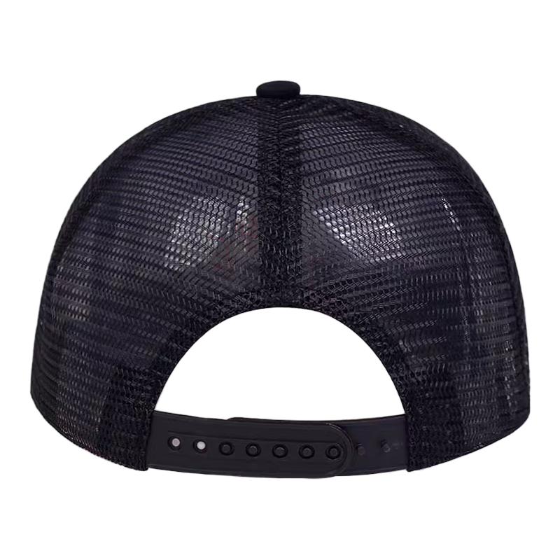 Distressed 6-Panel Trucker Hat with Embroidery Mesh Back Adjustable Strap-Breathable Polyester/Cotton Casual Hip Hop Beach Style