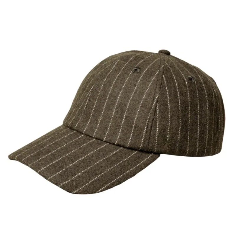 2026 New High Quality Wool Fine-Striped Classic Style Snug Fit Comfortable 5-Panel Hand Embroidery Common Baseball Cap