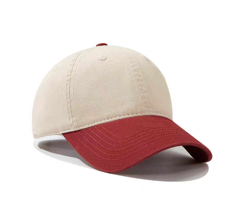 Color Block Sporty Twill Vintage Baseball Cap Retro Soft Top Dad Hat Unisex Digital Printing 100% Cotton 6-Panel