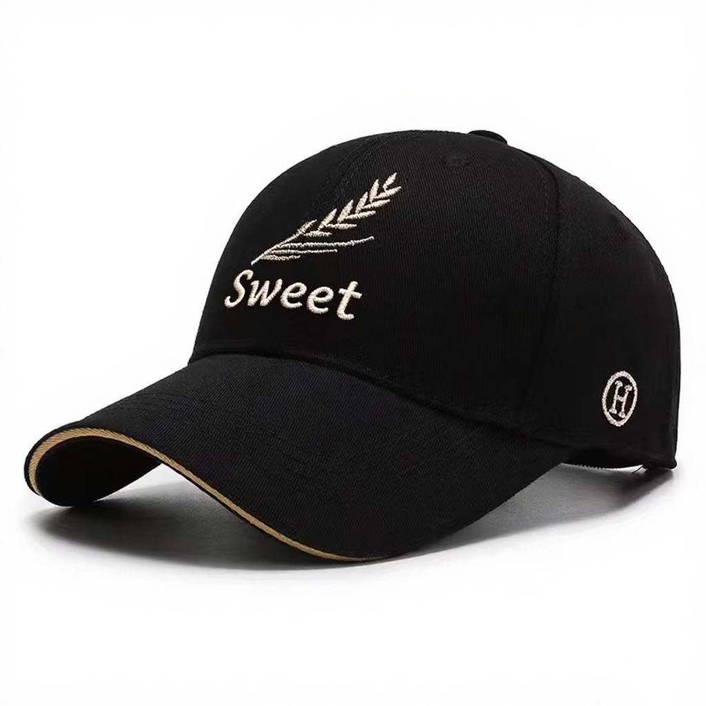 Manufacturer Custom 6-Panel Twill Cotton Sporty Baseball Cap Fashionable 6-Panel Hat Rubber Logo Metal Line Embroidery Puff