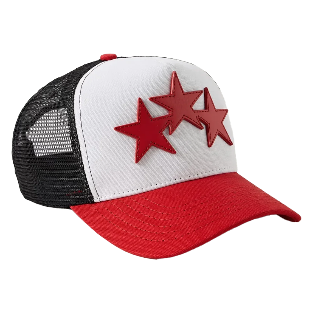 Custom Denim Truck Driver Net Five-Pointed Star Patch Velvet Mesh Screen Printed Image Fashion Style Color Matching for Trucker