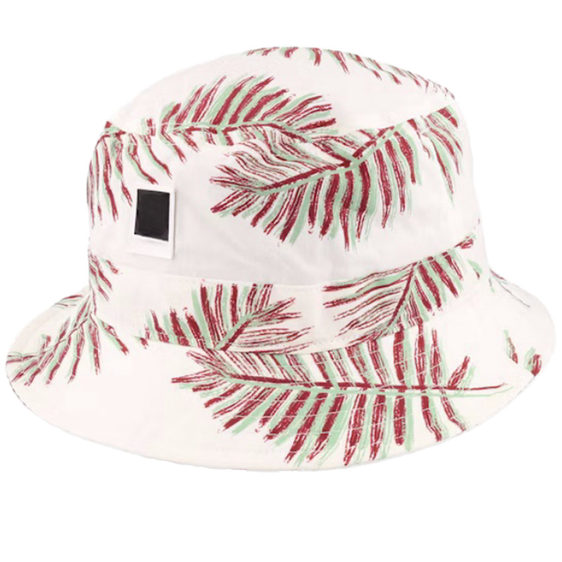 Vintage Packable Aloha Beige Cartoon Bucket Hats Custom Embroidery Logo Wide Brim UV Protection Sun Hat for Children