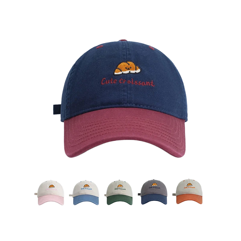 2026 New Cartoon Horn Embroidery Multi-color Baseball Cap  Soft Top Washed Cotton Trendy Baseball Cap for Fashion