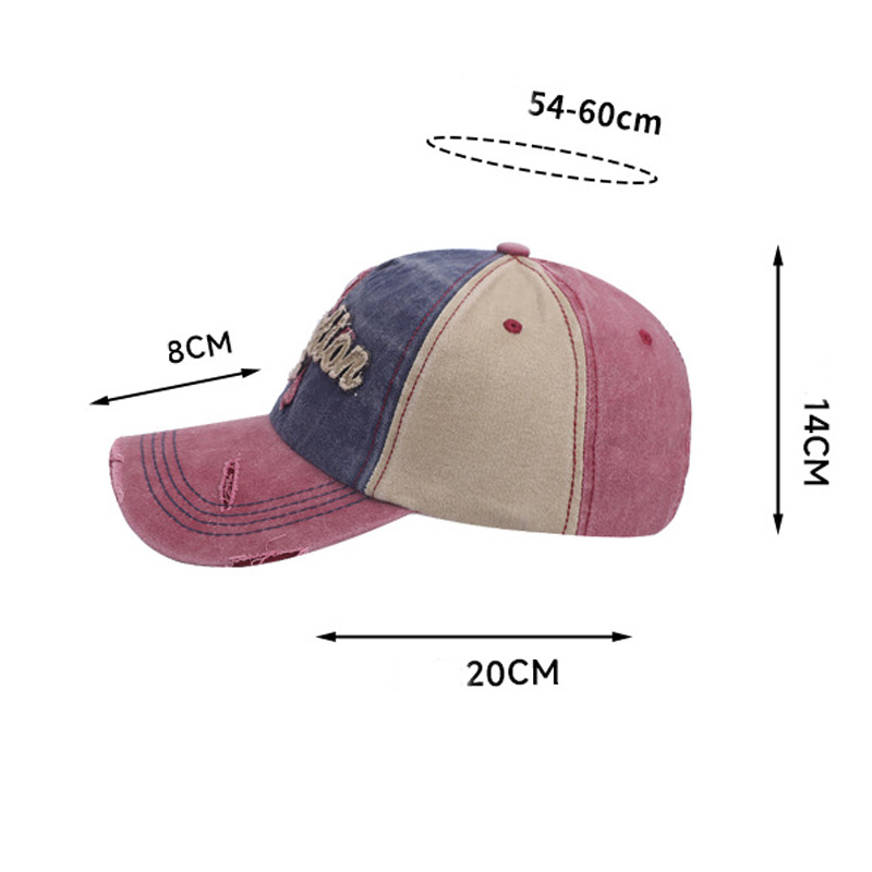 2026 New Design Embroidered Baseball Cap Trendy Retro Washed Sun Protection Hat for Both Men and Women