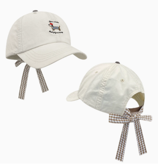 Cute Puppy Bow Tie Baseball Cap with Sun protection
