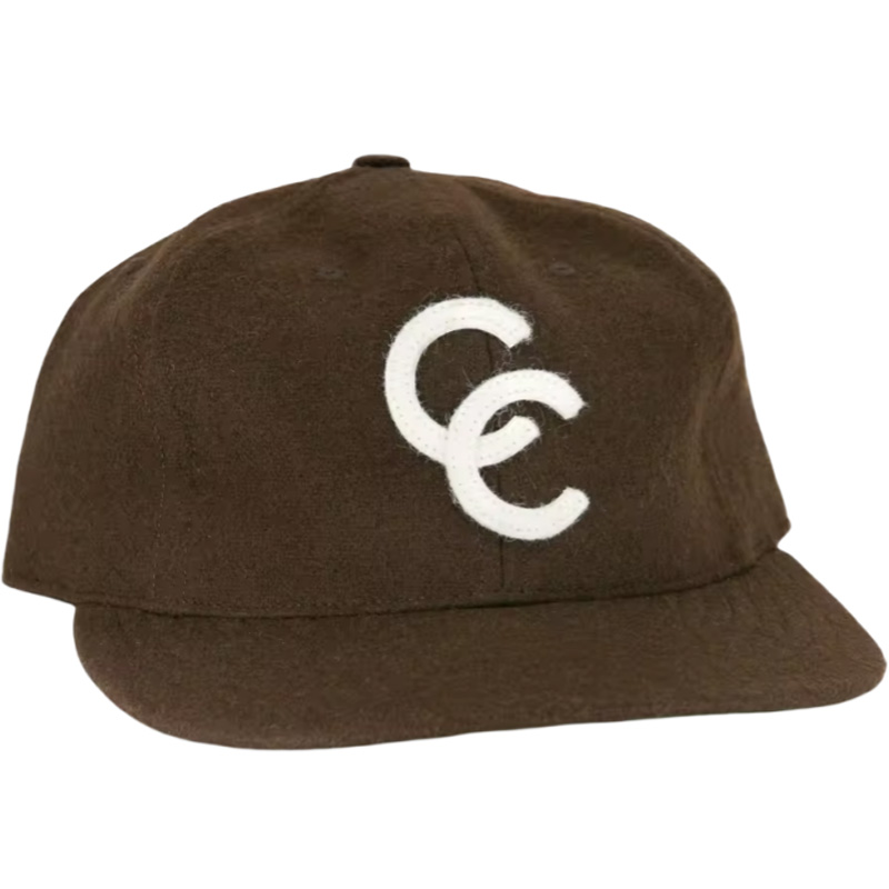 Custom Flat Brim Wool Blend Unstructured Snapback Cap 6 Panel Brown Flocking Patch logo Felt Snapback Hats