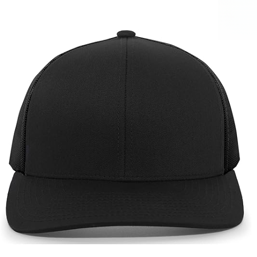 6 Panel Black Trucker Hat Custom Embroidered High Quality Cotton/Polyester Mesh Outdoor Common Fabric Cap for Unisex Wholesale
