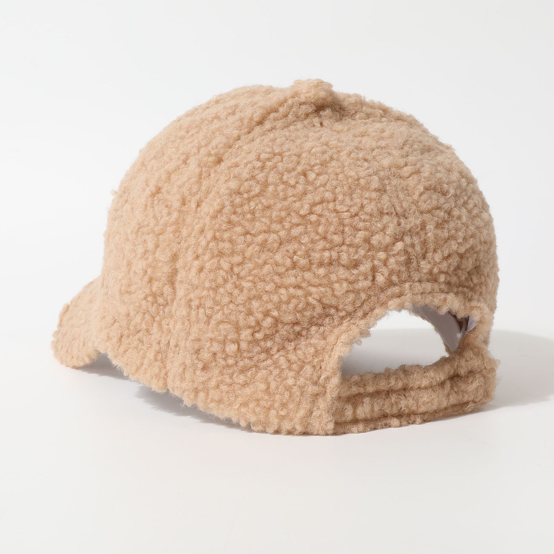Winter and Autumn Lambskin Baseball Cap - Warm Protective Wind-resistant Letter-stitched Fashionable Plush Baseball Cap