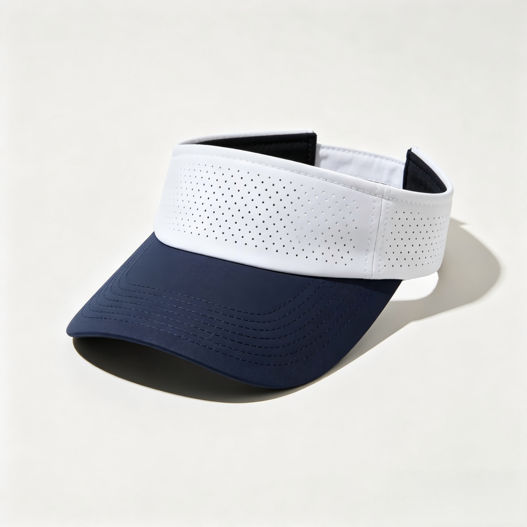 High Elastic Laser Perforated Sun Visor Two Tone Color Block Breathable Outdoor Running Visor