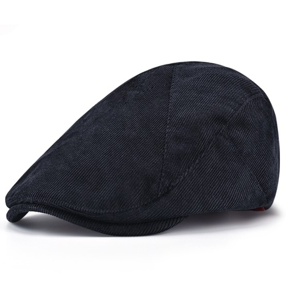 Custom Design British Corduroy Plain Ivy Cap Winter Snap Buckle Beret Cap