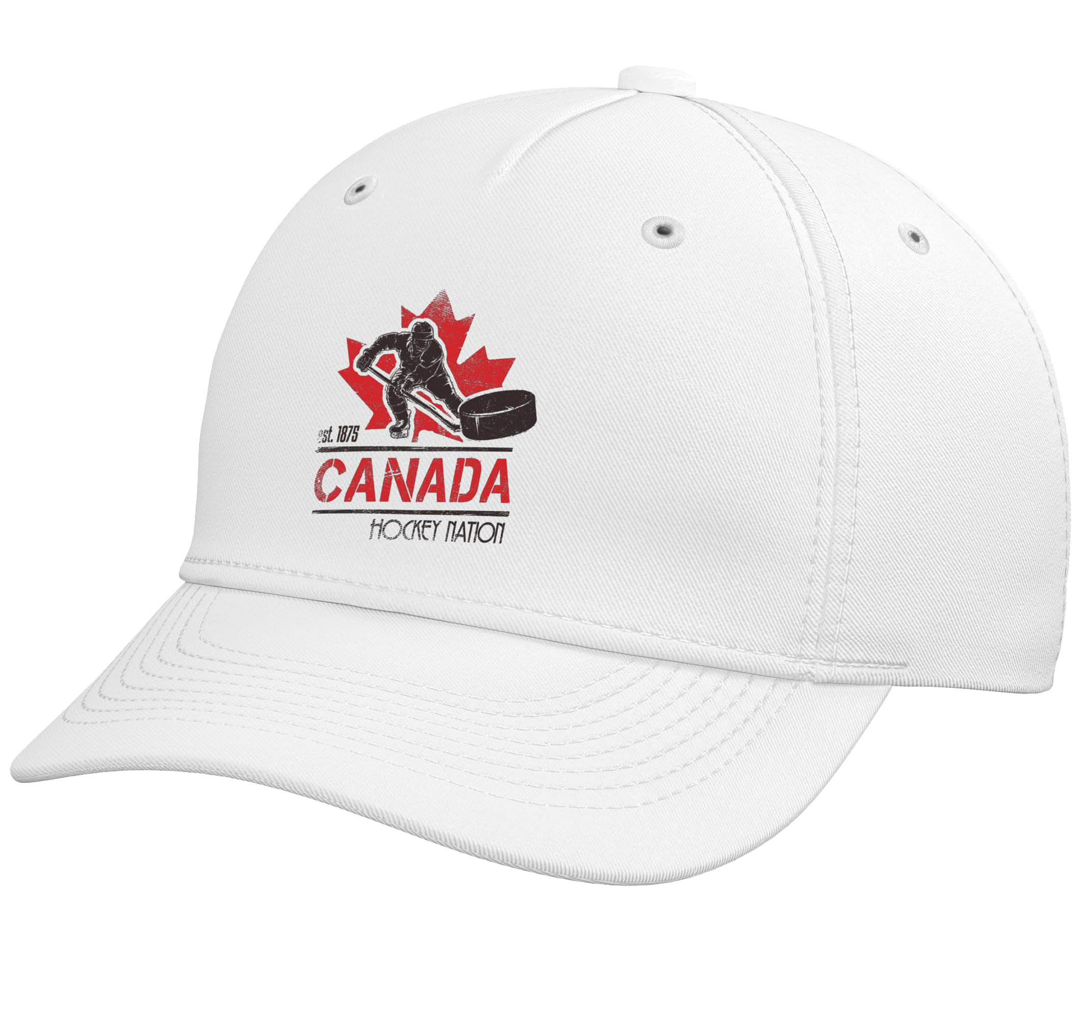 Canadian Ice Hockey Retro Sports Canada 6-Panel Adjustable Cotton Baseball Hat Sublimation Print Cartoon Patterns Unisex Adult