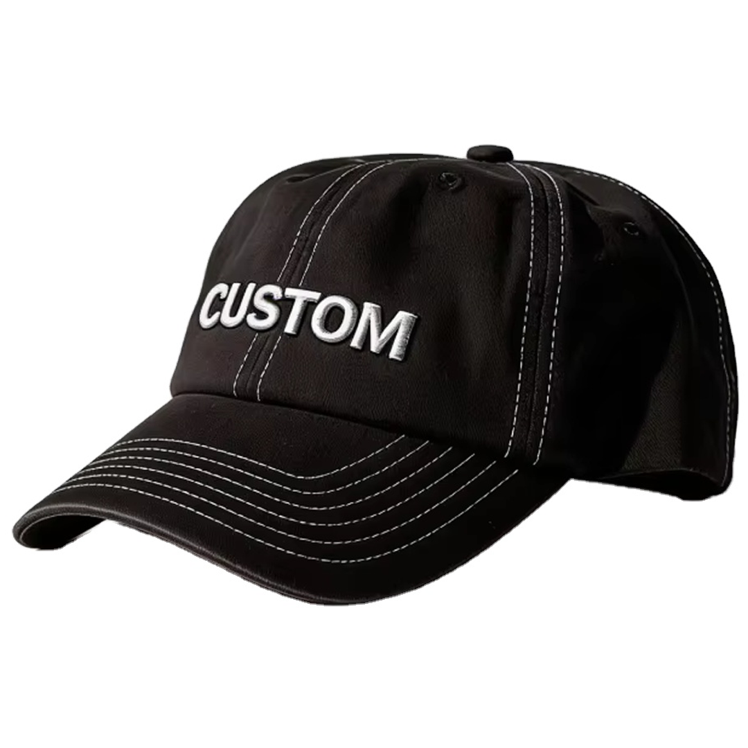 Premium Trendy Vintage Dobby Street Unisex Customized Logo Quick-Dry High Quality 6 Panel Waterproof 100% Cotton Baseball Cap