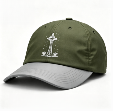 Embroidered Two-Tone Dad Cap, Unstructured Polyester Baseball Cap, Curved Brim Adjustable Casual Hat