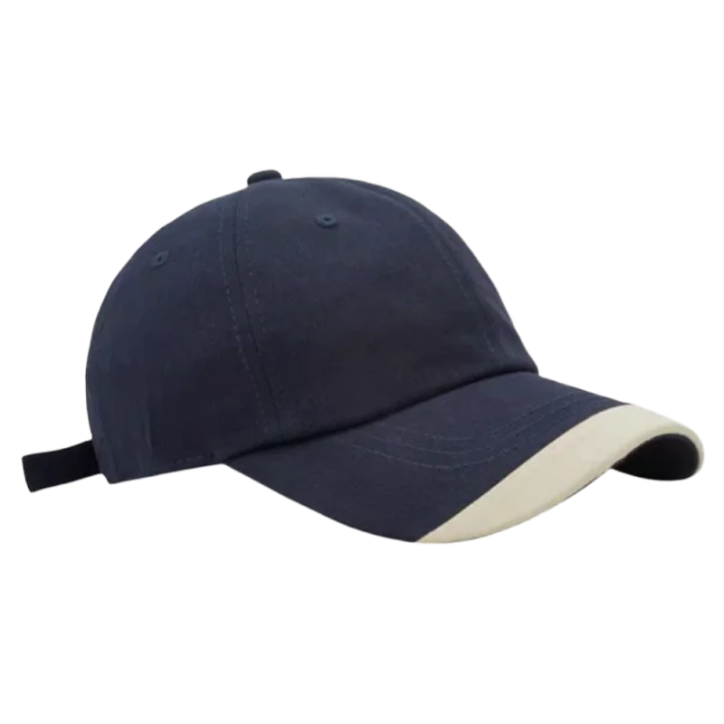 Trendy Simple Design Customizable Cotton Baseball Cap With Contrasting Brim for Casual Outdoor Use