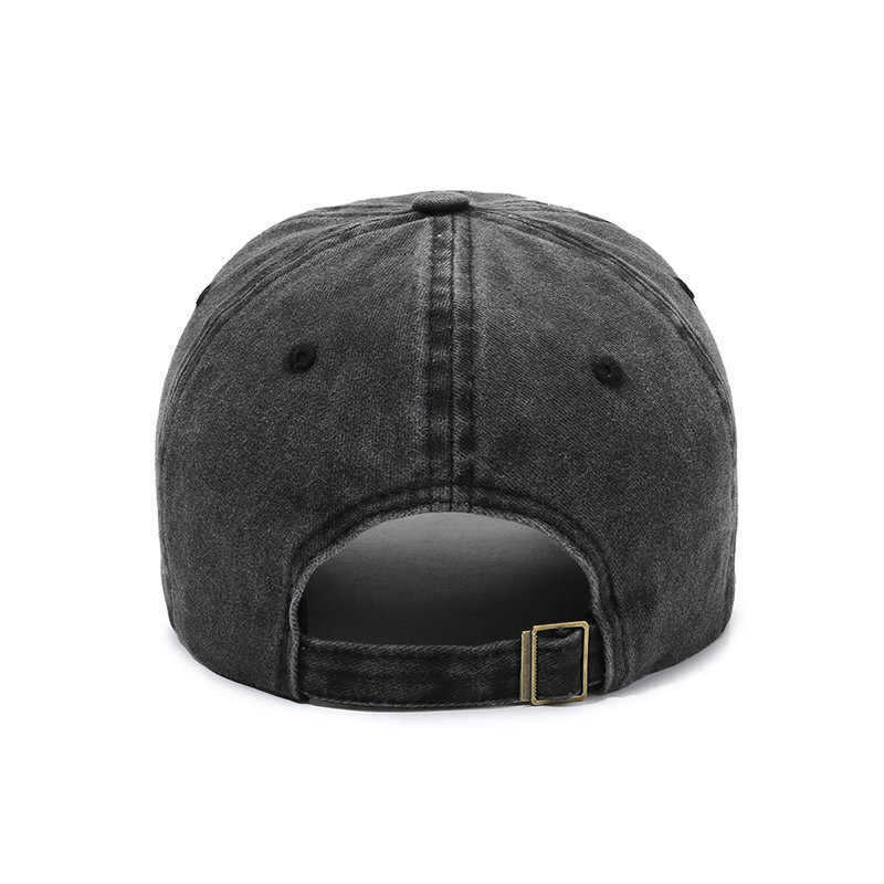 Spring and Autumn Vintage Baseball Cap for Men and Women Outdoor Sun protection Hat Washed Denim Distressed Letter Embroidery