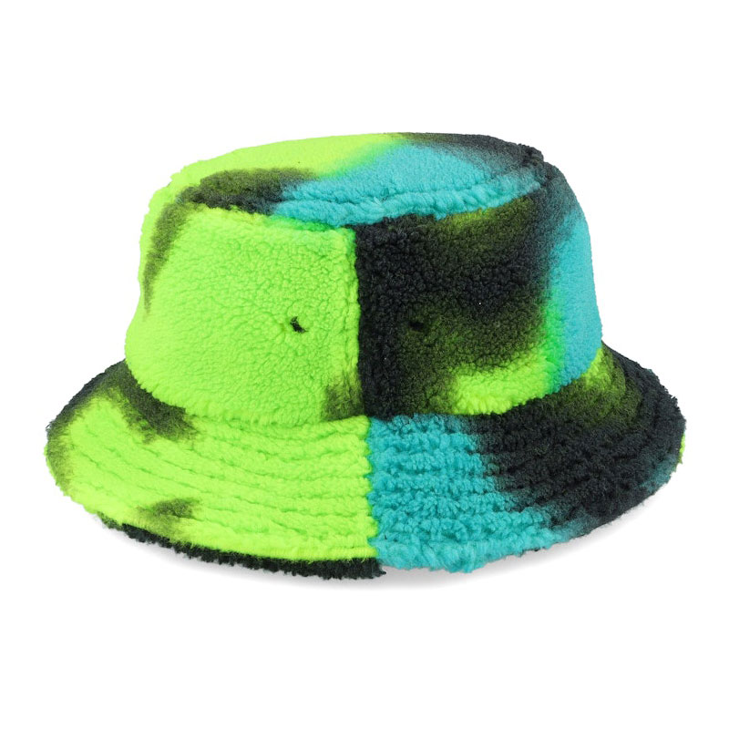 High Quality Custom Pattern Tie Dye Polar Fleece Bucket Hat Wholesale Custom Color for Ladies and Kids