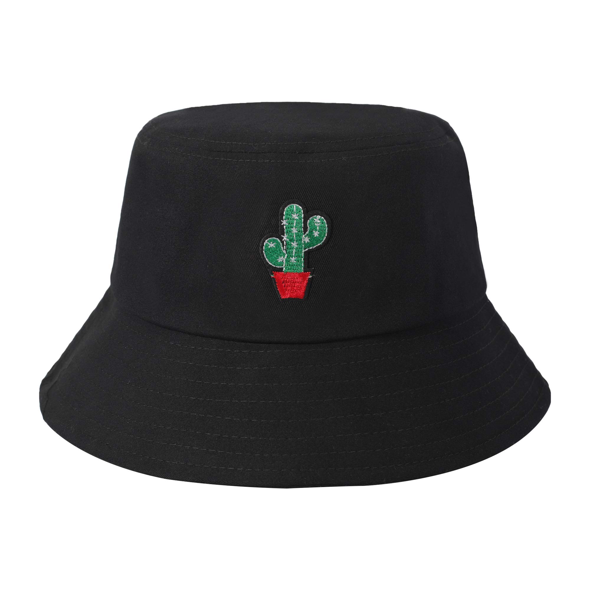 Outdoor Reversible Bucket Hat with Embroidery Logo Design Cotton Sport Hat for Women and Men for Hiking Travel Cycling