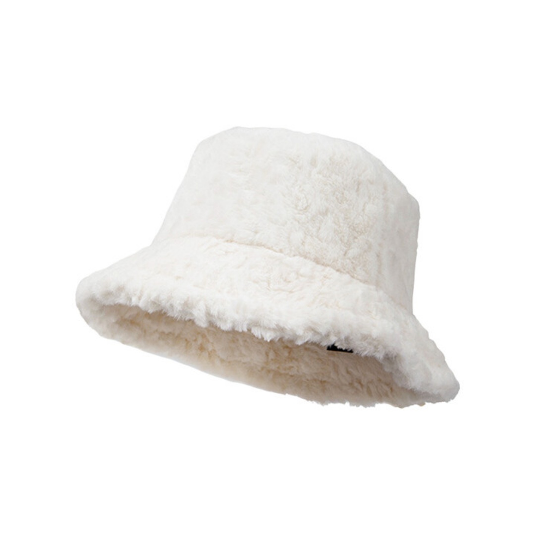 Winter Sporty Fisherman Hat Plush Fashion Lamb Wool Warm Curve Brim Breathable Waterproof Terry Fabric Custom Logo Fruit Letter
