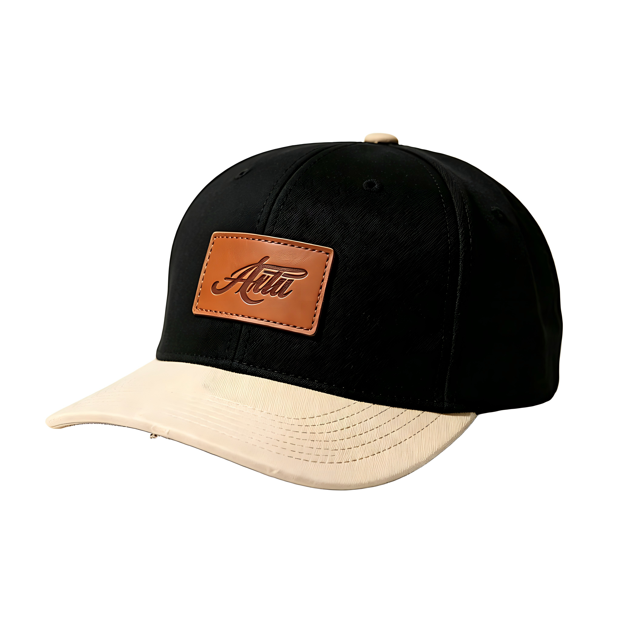 Vintage Black Snapback Cap Sustainable Recycled Polyester Flat Brim Hat Custom Adjustable Casual Baseball Cap for Men Women