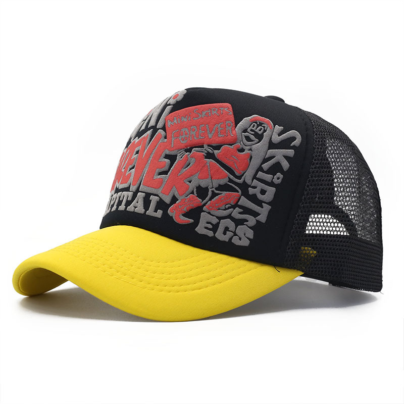New Men's and Women's Hat with Printed Letters Trucker Mesh Cap Spring/Summer