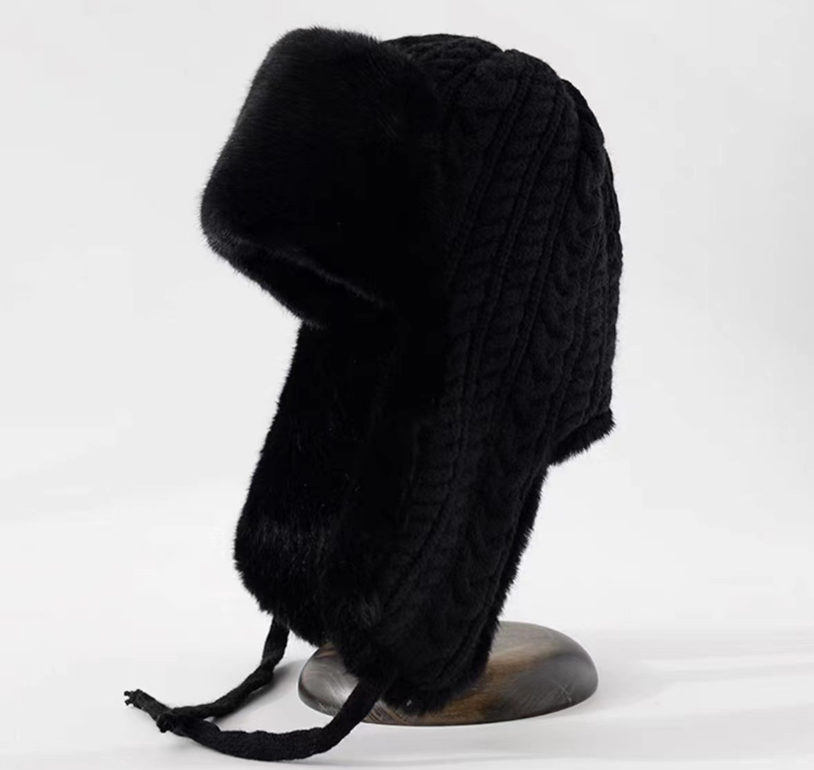 Wool Winter Ear-Protection Ski Winter Hat-Warm Padded Thick Machine Embroidery Cap for Outdoor & Daily Use
