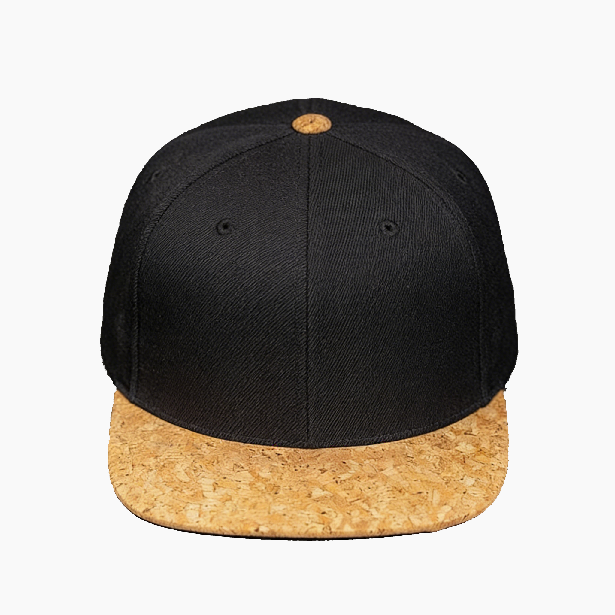 Wholesale Factory Custom Snapback Closure 6 Panel Embroidery Wooden Cork Fabric Flat Brim Hats With Custom logo Caps