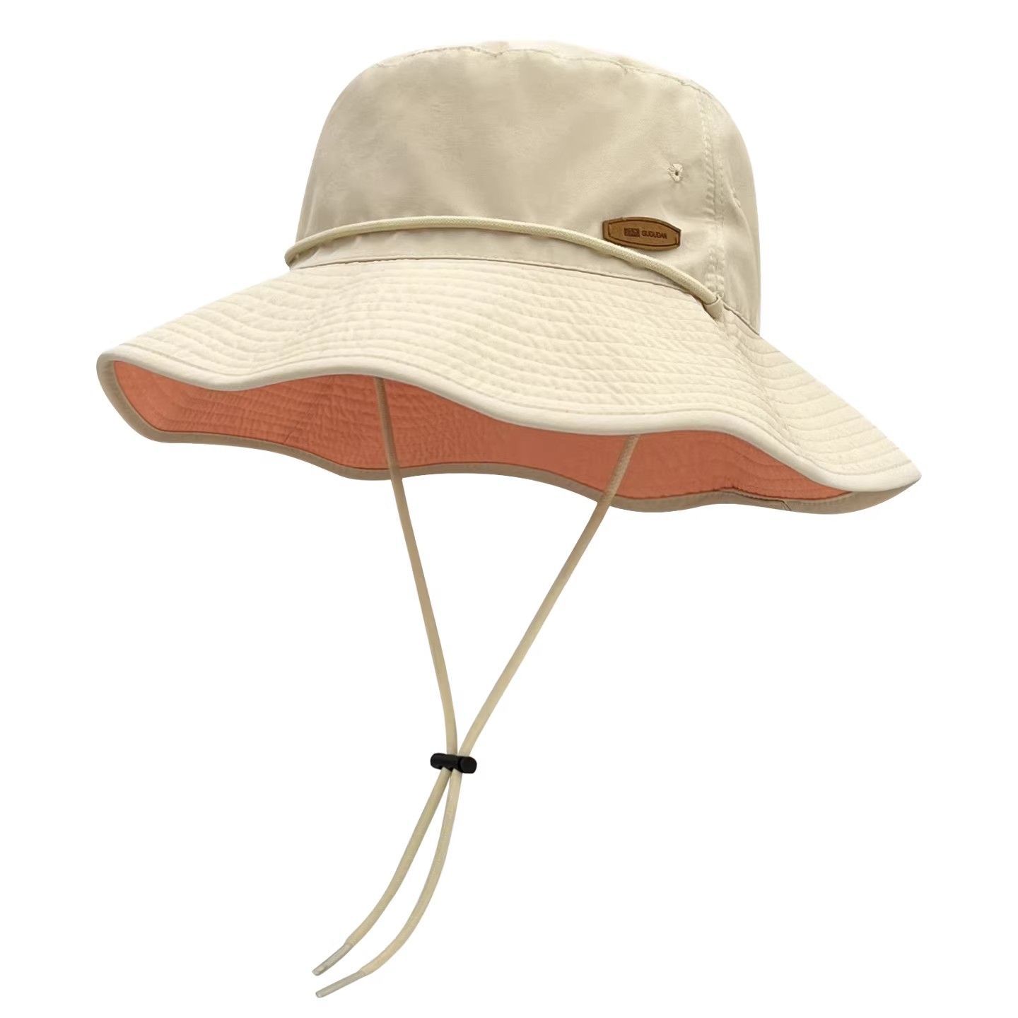 Custom Logo Wide Brim Sun Hat UV Protection Reversible Bucket Hat with Chin Strap for Women Men Outdoor
