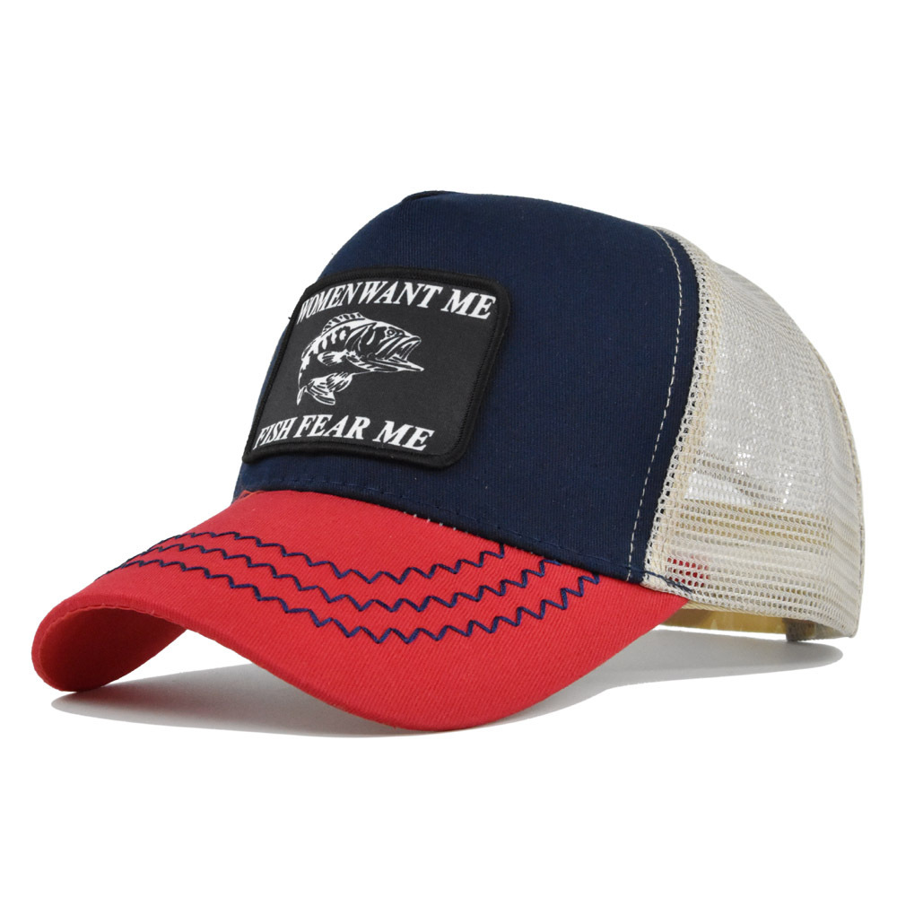 Embroidered Baseball Cap with Mesh Design for Summer Ventilation Truck Driver's Hat