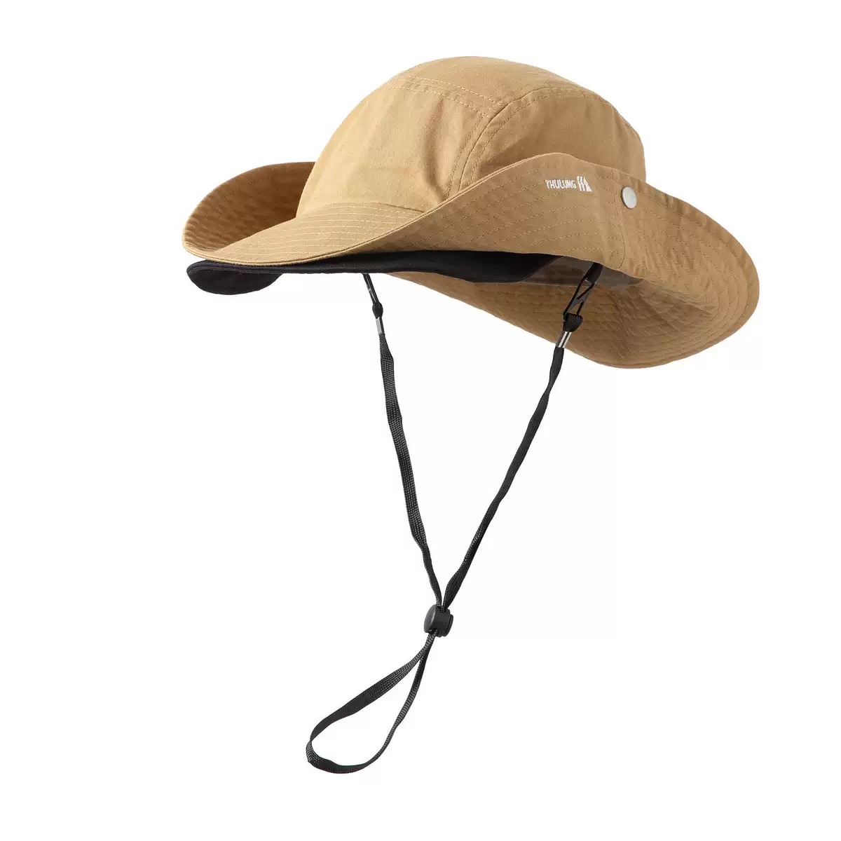 Custom Logo Outdoor Sun Hat UPF 50+ Anti-UV Wide Brim Bucket Hat with Chin Strap for Hiking Fishing Camping