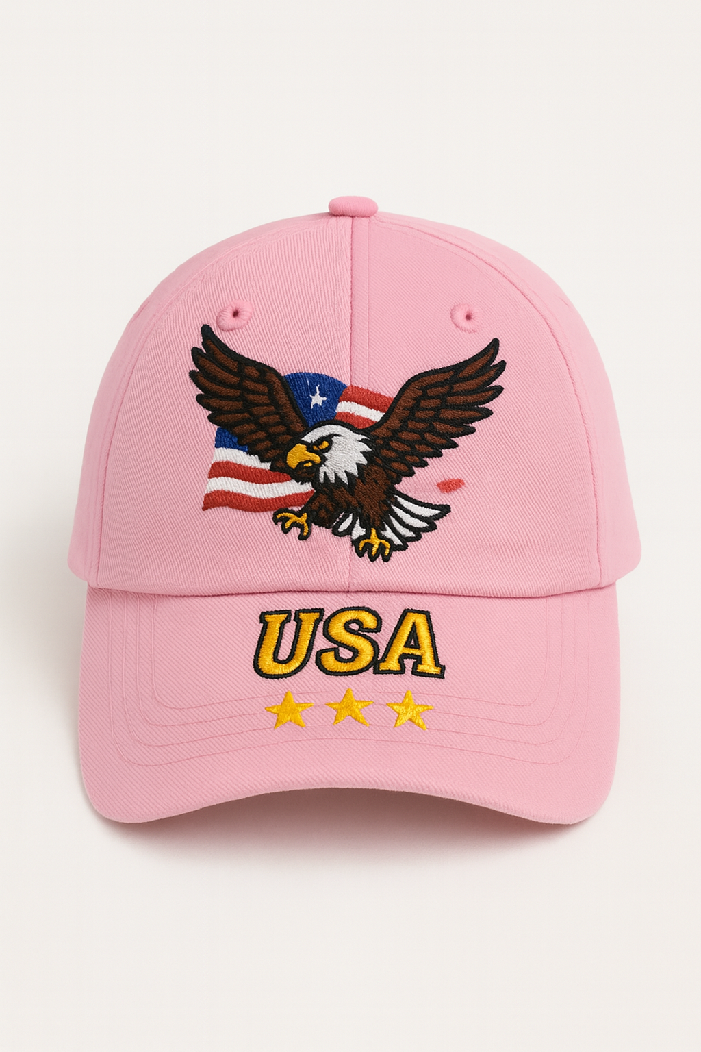 Women's Eagle Embroidered Gray Adjustable Cotton Denim Baseball Cap