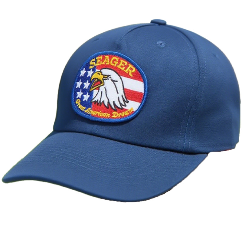 Women's Eagle Embroidered Gray Adjustable Cotton Denim Baseball Cap