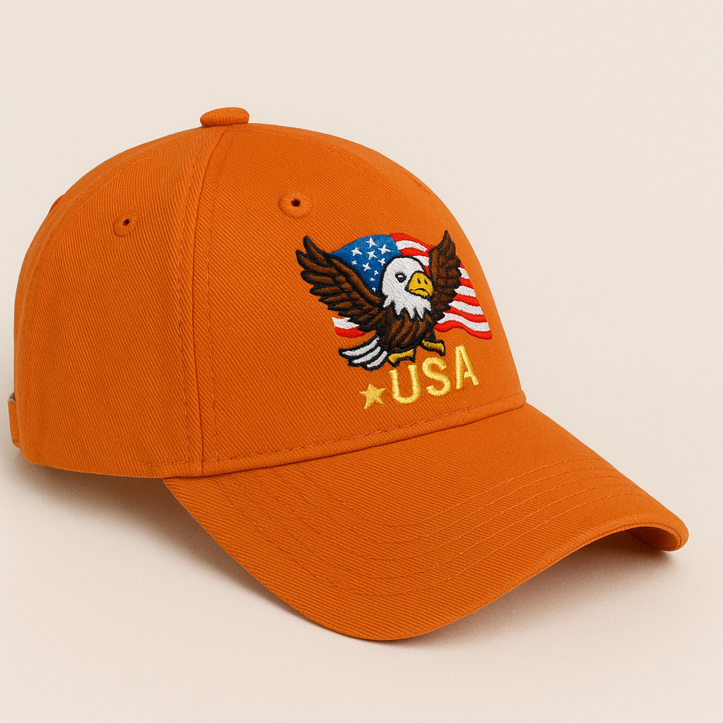 Women's Eagle Embroidered Gray Adjustable Cotton Denim Baseball Cap