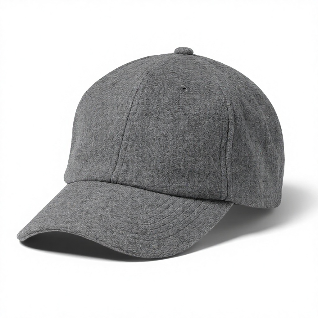 Custom Logo Wool/Polyester 6-Panel Baseball Cap | Windproof Unisex Adjustable with Silver Copper Buckle for All Seasons