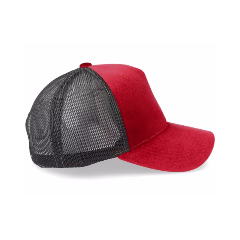 Velvet Red Black a Frame Trucker Mesh Vintage 5 Panel 112 Trucker Hat Fully Customizable Sport Hat Unisex