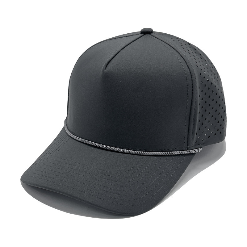 Breathable Simple Baseball Cap Custom High-Quality Outdoor Quick-Dry Perforated Nylon Baseball Cap with Strap Custom Logo