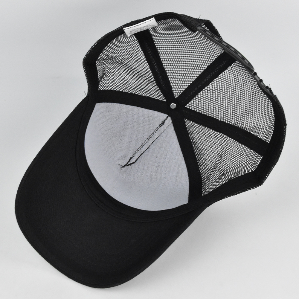 Embroidered Baseball Cap with Mesh Design for Summer Ventilation Truck Driver's Hat