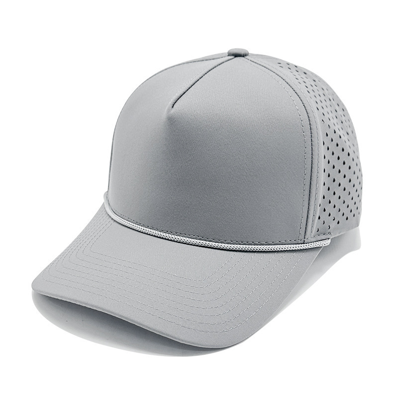 Breathable Simple Baseball Cap Custom High-Quality Outdoor Quick-Dry Perforated Nylon Baseball Cap with Strap Custom Logo