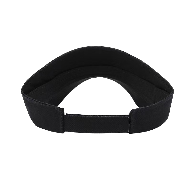 Breathable Comfortable Cotton Black Visor Cap with Embroidered 'D' for Outdoor Sports Cycling