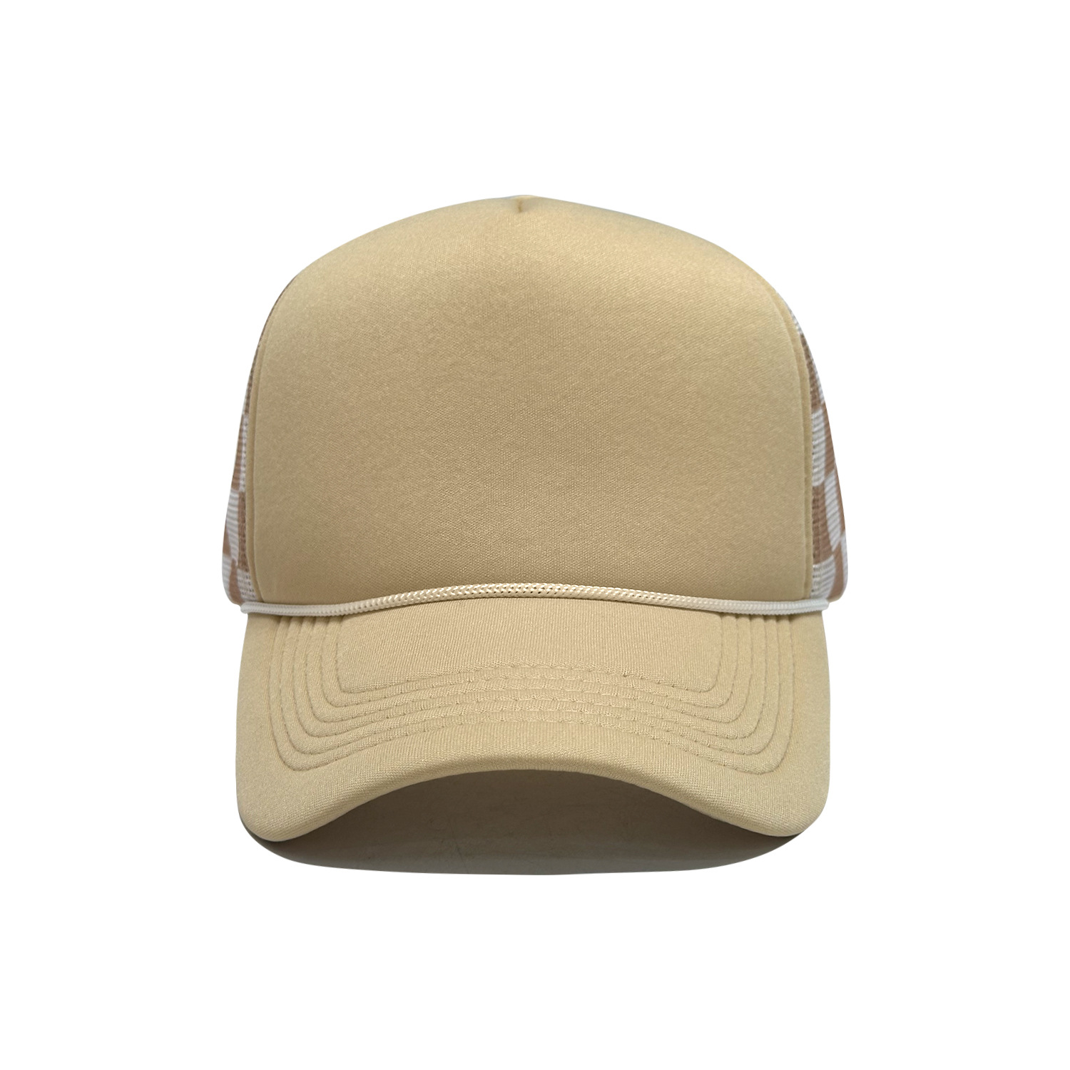 Customized Chessboard Pattern Sponge Net Cap with logo - Summer Breathable Trucker Hat for Men and Women Customizable logo