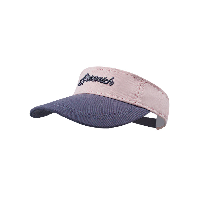 Contrasting Color Hollow Cotton Custom Logo Unisex Summer Sports Sun Protection Visor Caps