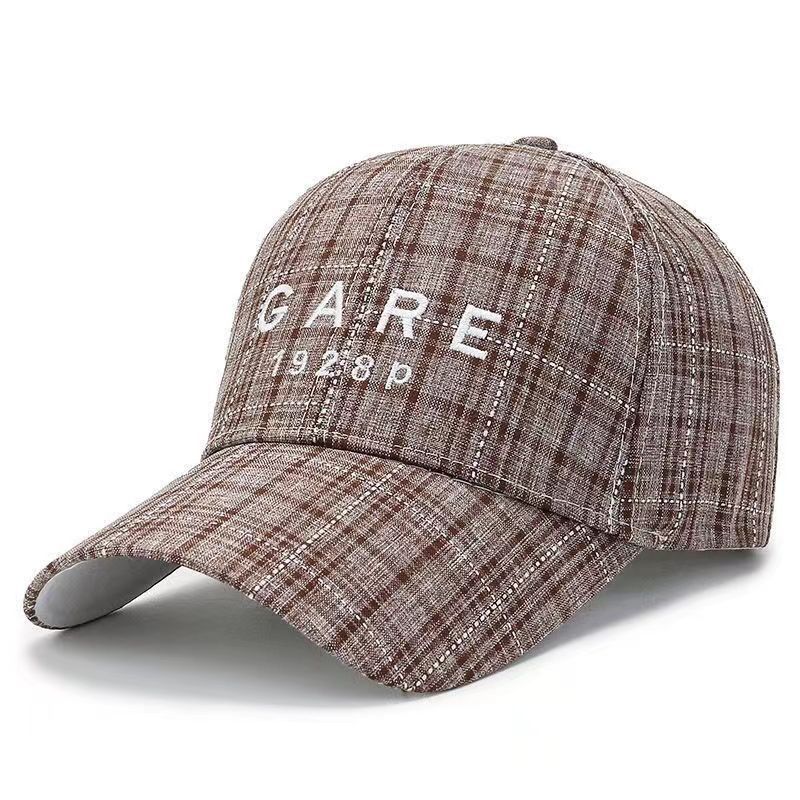 Baseball Cap 2026 New Style Fashionable Checkered Letter Embroidery Summer Sun protection Hat for Women Sunshade Hat