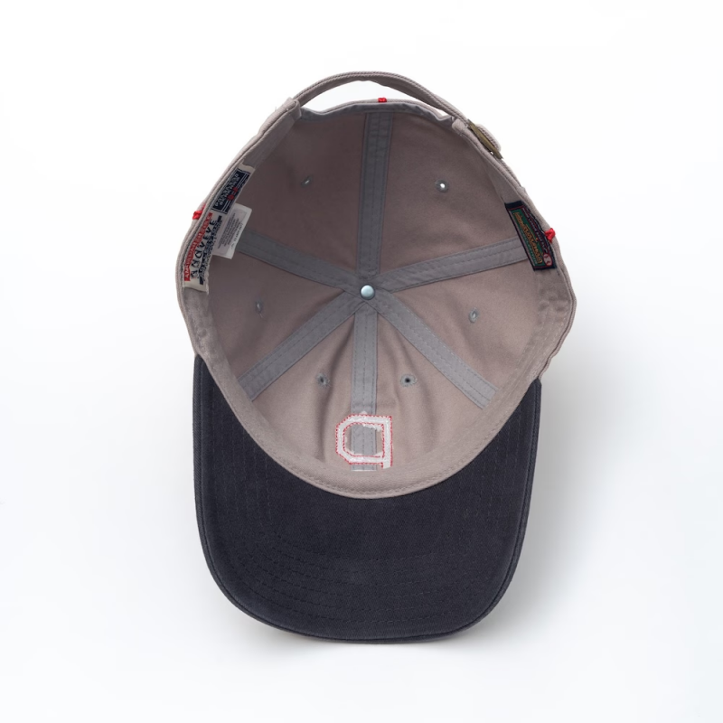 2026 New Cotton Twill 6-Panel Fashionable Vintage Washed Two-Tone Logo Piping Metal Buckle Front Panel Cap