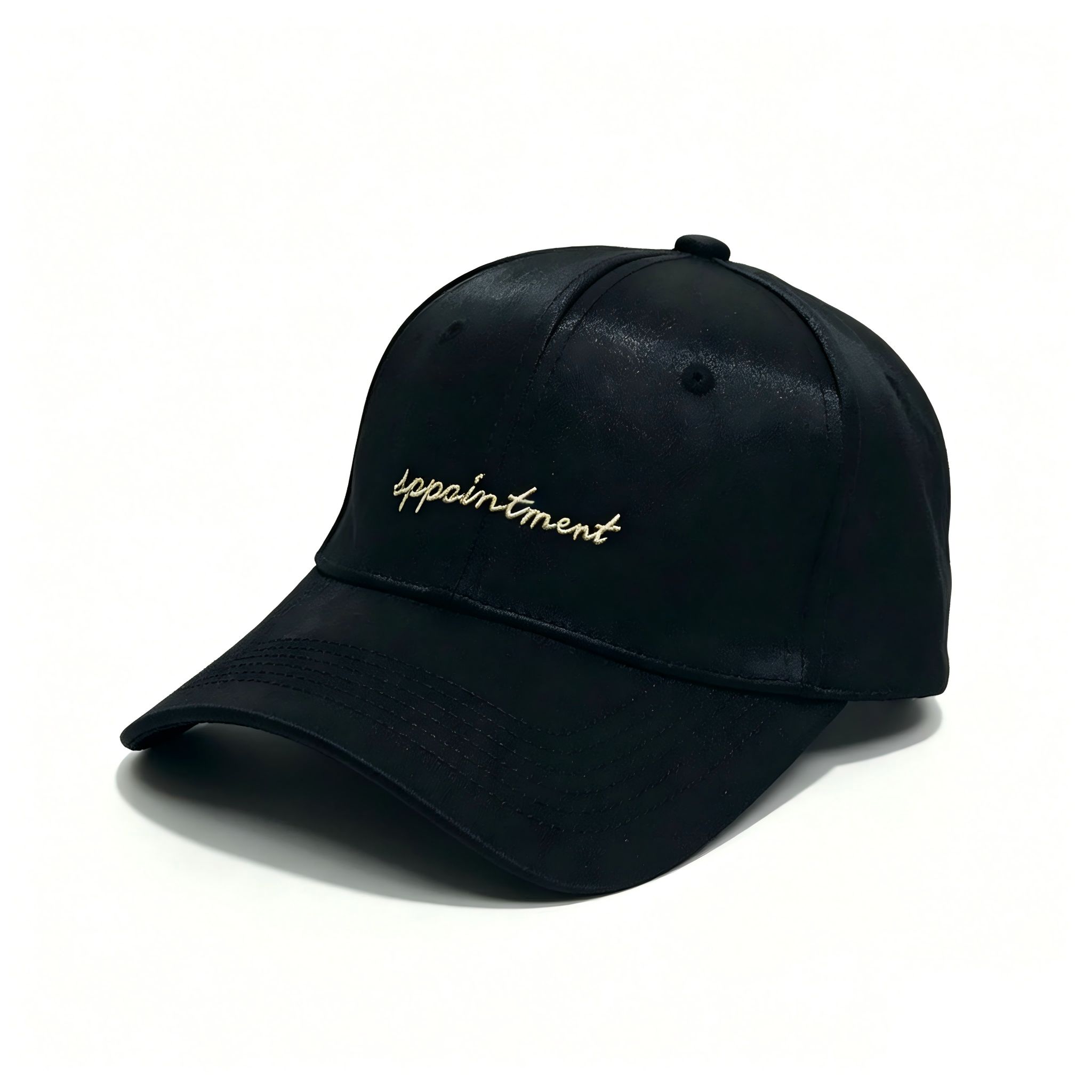 Solid Satin Baseball Cap Custom Script Embroidery Soft Crown Shiny Silk Dad Hat Women Casual Daily Sun Hat